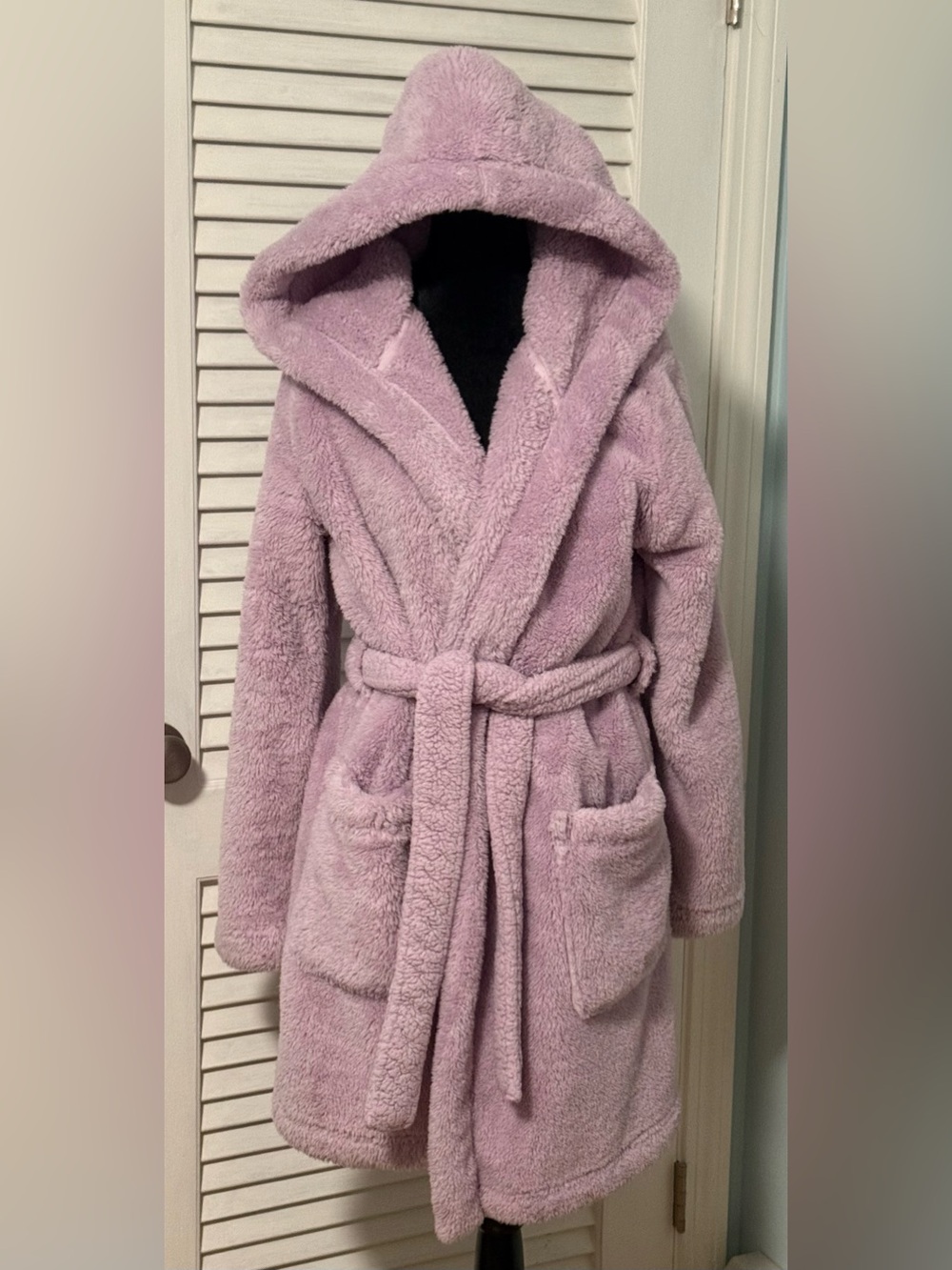 UGG Lavender Hooded Teddy Robe with Belt!